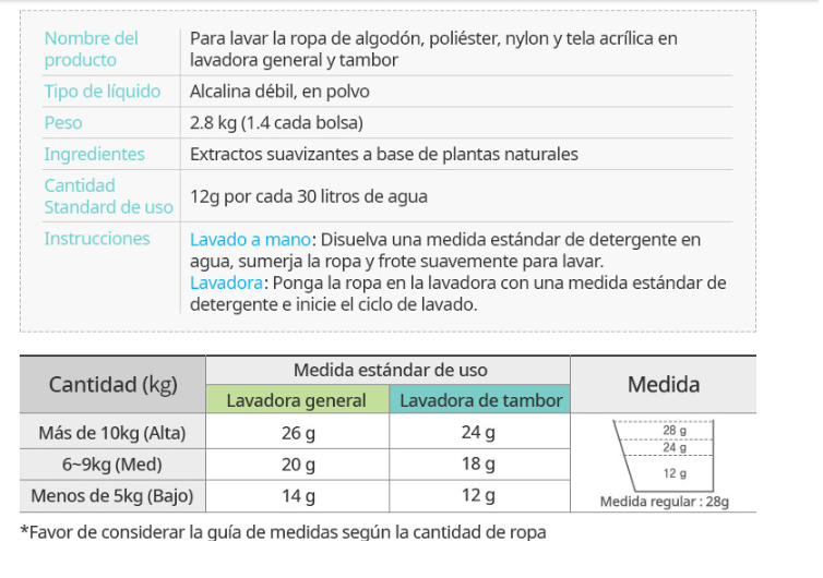 atomy detergente caracteristicas